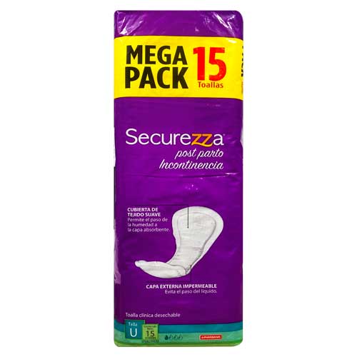 TOALLAS POST PARTO X 15 UND (SECUREZZA)
